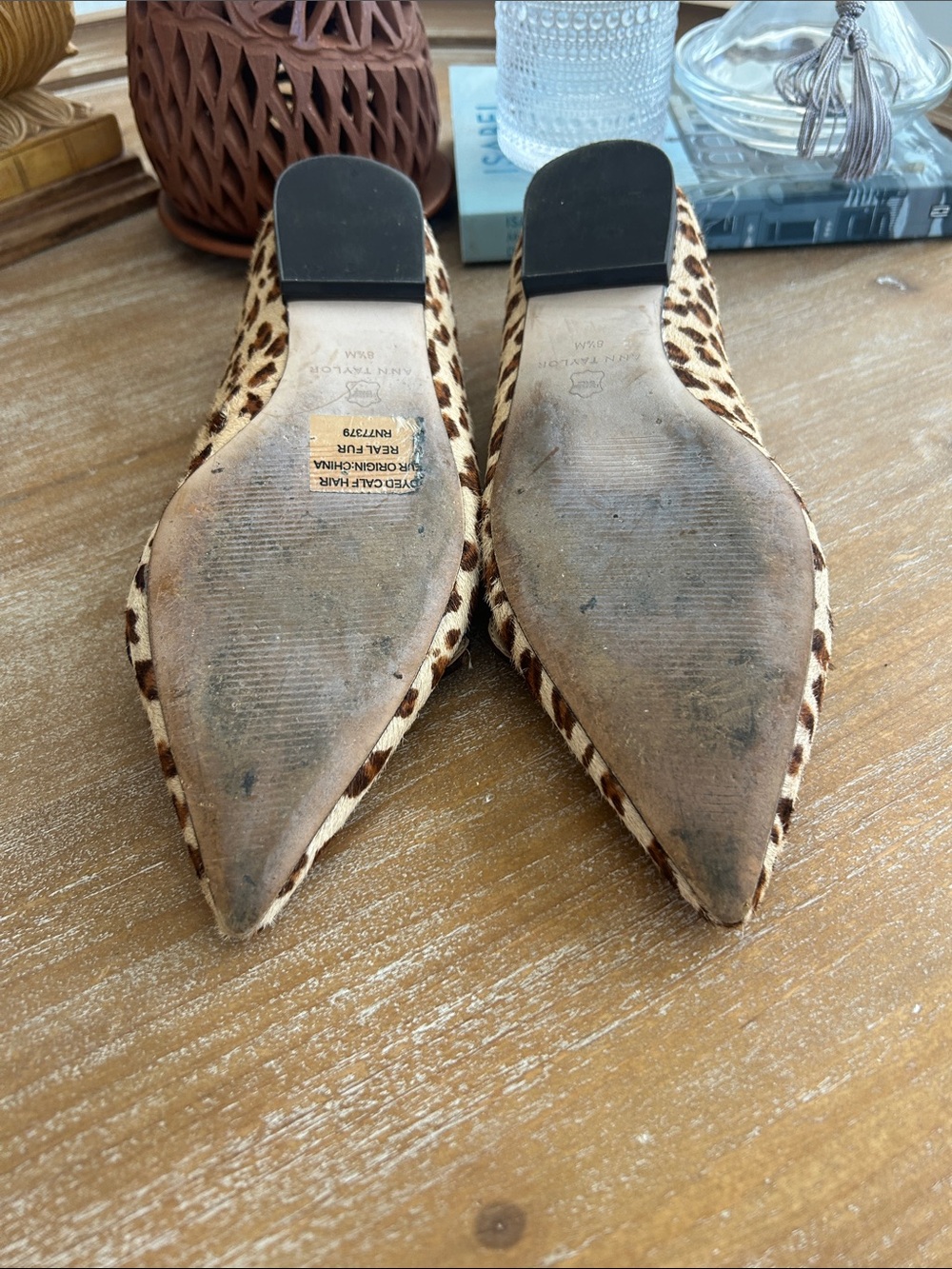 Ann Taylor Leopard-Print Pointed-Toe Flats — Brown/Cream - Picture 5 of 6